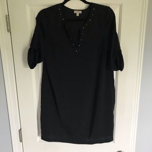 Black studded satin tunic by Charming Charlie - S
